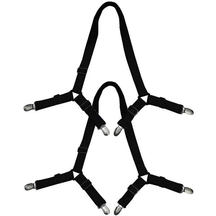 Adjustable Sheet Straps Bed 2- Pack Sheet Holder Straps Fitted Sheet Straps Elastic Fasteners Clips Clippers