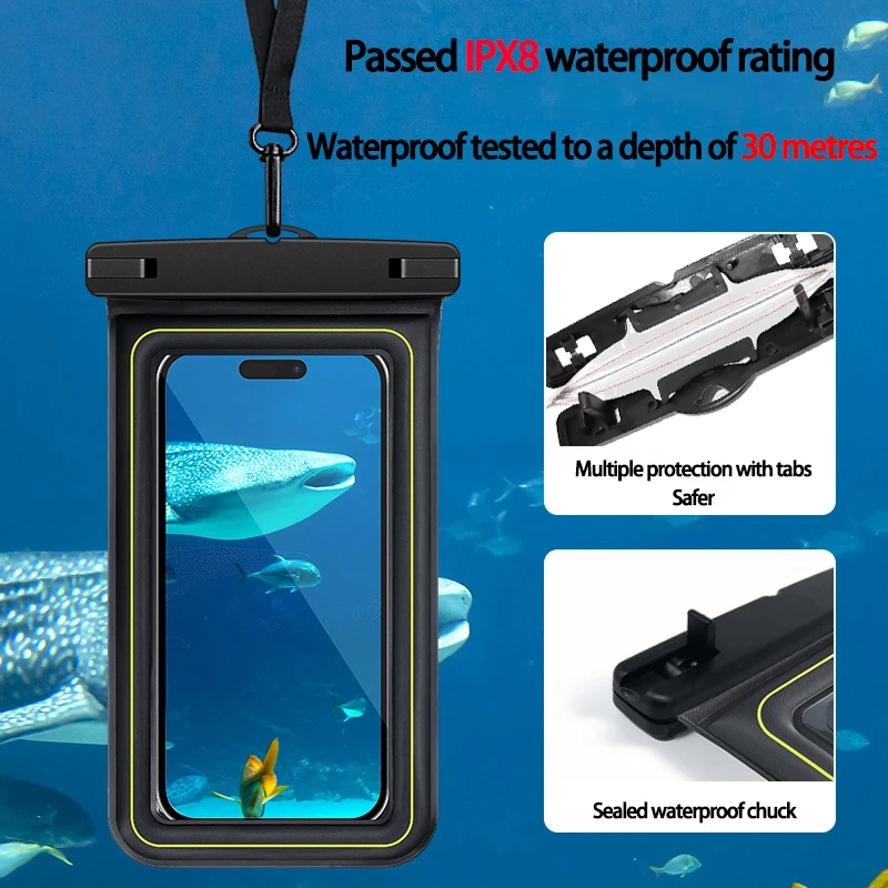 Waterproof Phone Pouch Drift Diving Swimming Bag Underwater Dry Bag Case Cover For iPhone Water Sports Skiing Waterproof Bag