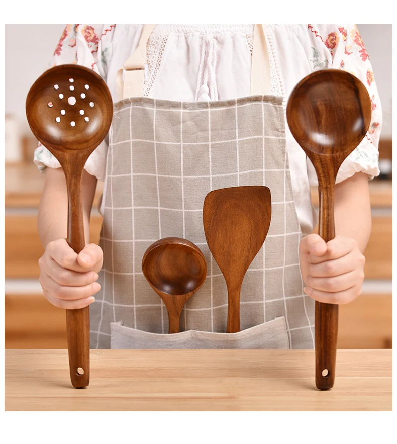 2021 New Spot Kitchen Custom Wooden Cooking spoon Spatula set