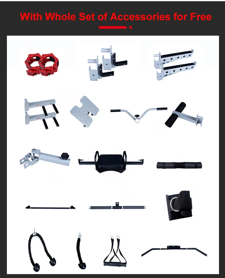 Gym Fitness Equipment Multi Functional Trainer Cable Machine All In One Smith Machine Station Half Cage Power Rack