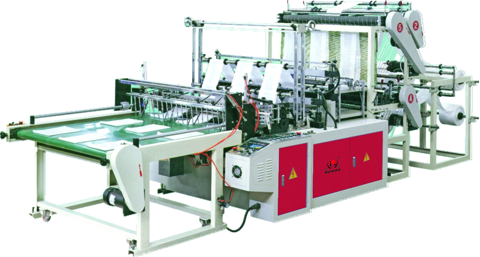 Two Line Automatic High Speed Plastic T shirt Bag Making Machine