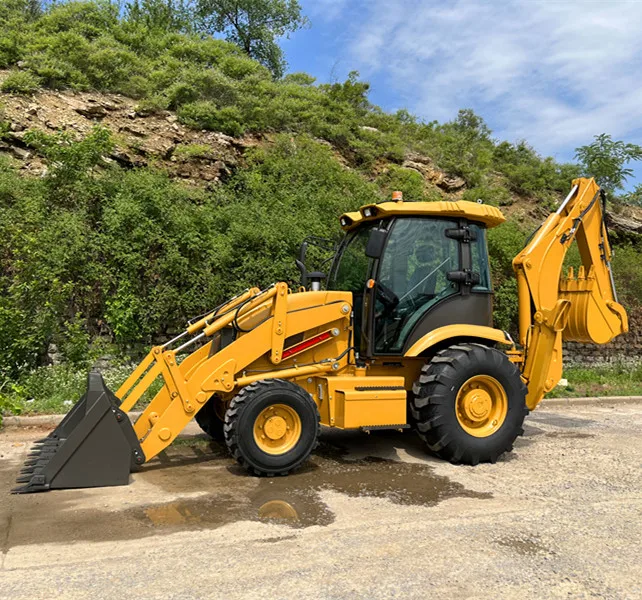 HANK Construction Machinery Multi-purpose Integral 4WD 388 2.5 ton excavator 1cbm bucket capacity Backhoe Loader for Sale