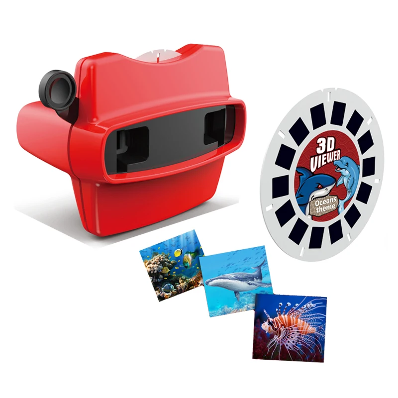 Силиконовый мини-стереоприбор для просмотра фильмов QS View Master с изображением животных 3d-кинетоскоп видеокамера игрушки