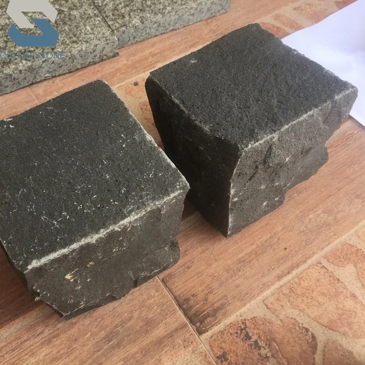 Лучшая цена натуральный черный базальтовый камень 10x10x10 Гранитные Плитки