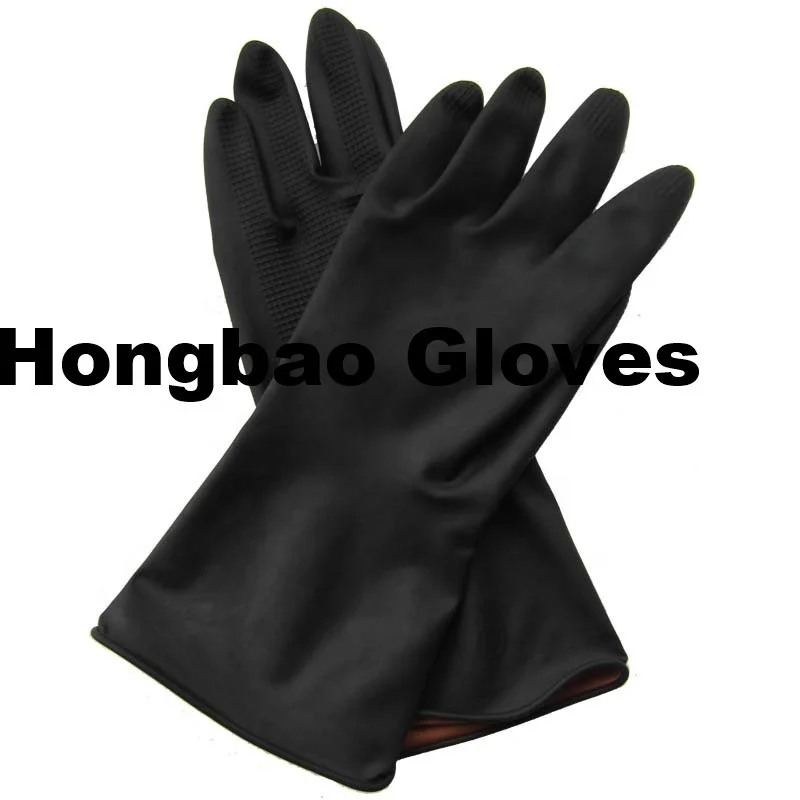 60g oem brand black  industrial gloves industrial latex rubber hand working gloves