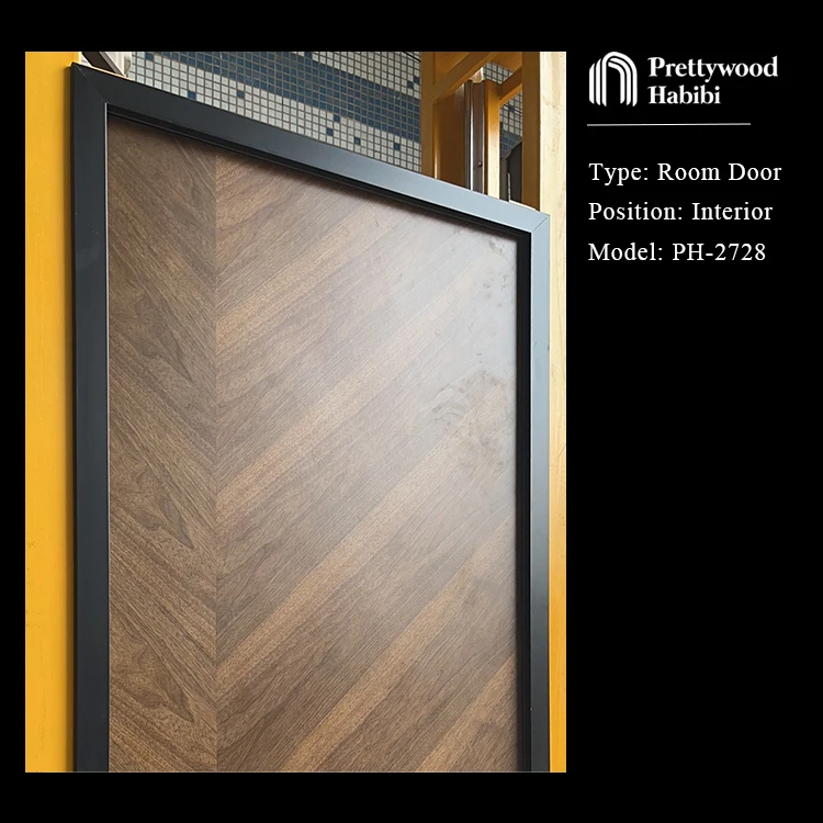 Водонепроницаемая дверь Prettywood для интерьера квартиры ванной комнаты деревянный ореховый дизайн
