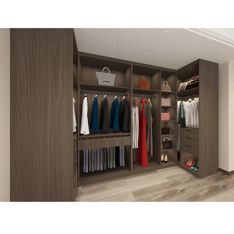 Best quality durable wood walk in closet furniture walk in wardrobe cupboard closets for room