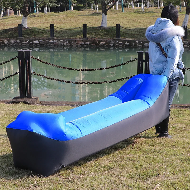 Inflatable sofa Single folding lazy sofa outdoor portable travel air sofa bed camping sleeping bag inflatable bed