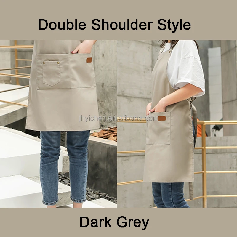 Fashion Halter Canvas Work Apron Kitchen Cooking Cleaning Apron Oil-resistant Custom Logo Housewarming Apron