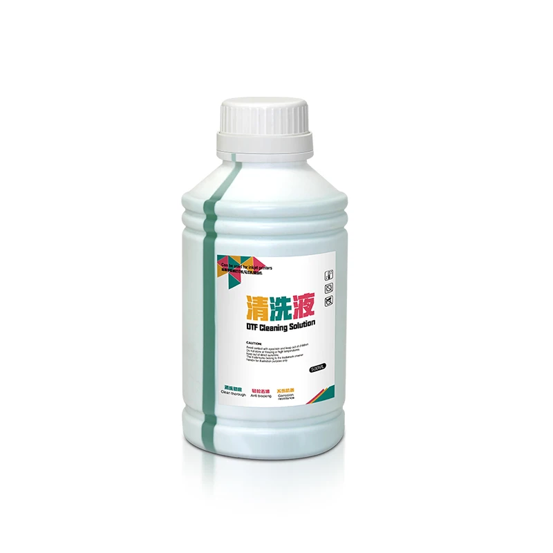 sell high quality premium 500ml green cleaning solution for dtf dye ink waterbased inks printers