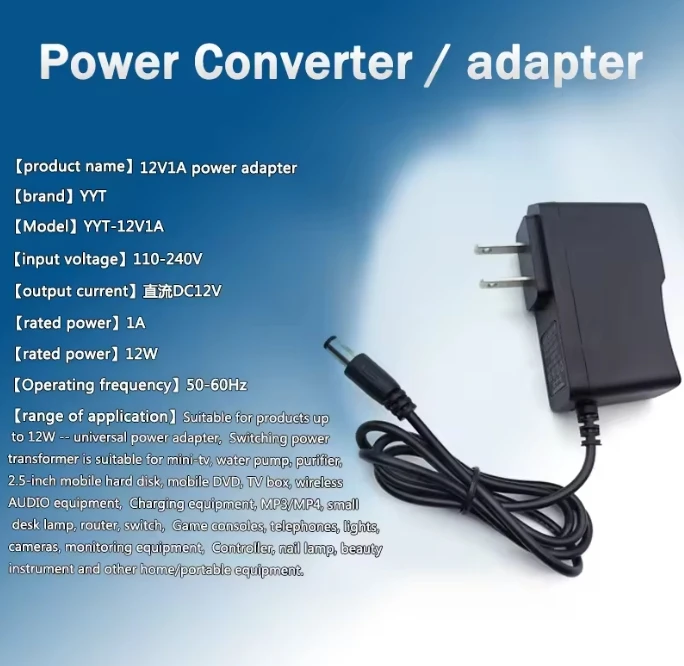 DC12V 1A AC DC adaptor 12v power adapter Power Adapter for the modem and led strip