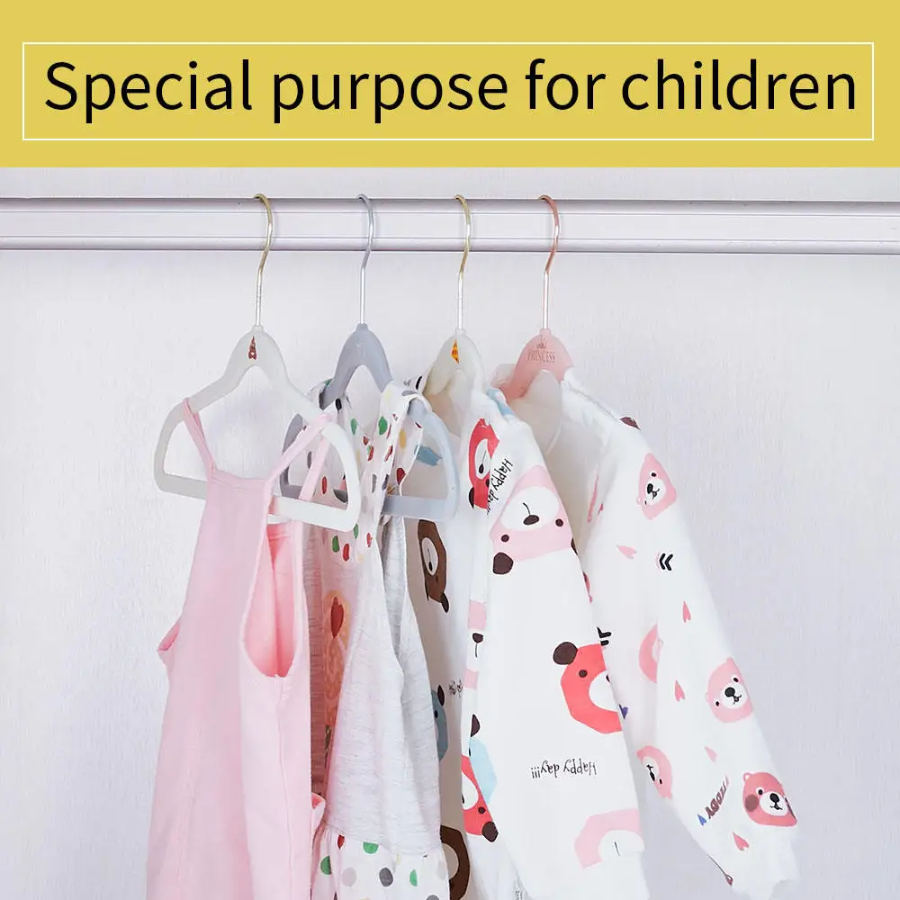 Velvet Hangers Pink White Multi Colors Children Clothes Hangers Custom Size Baby and Kids Multifunction Single Display Clothes