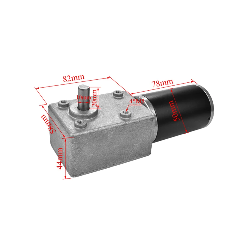 Faradyi 50-210 rpm 12 V 24V Mini Electric 90 Degree Gearbox Right Angle DC Worm Gear Motor