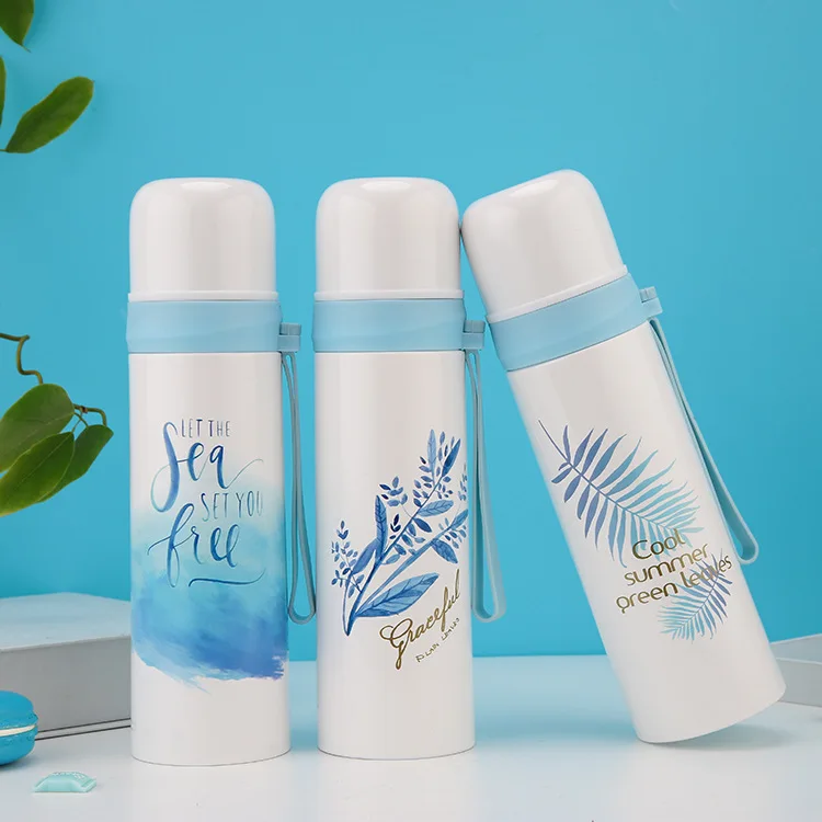 Wide mouth outdoor travel sports vacuum flask vacuum 304 stainless steel wild line 500ml capacity insulation pot