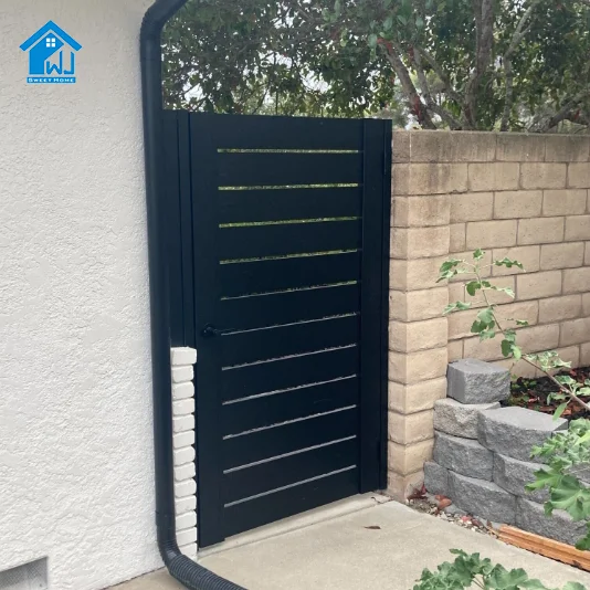 Outdoor decorative garden wood like Sidewalk Driveway Gate Electronic Door aluminum privacy slat fence panels