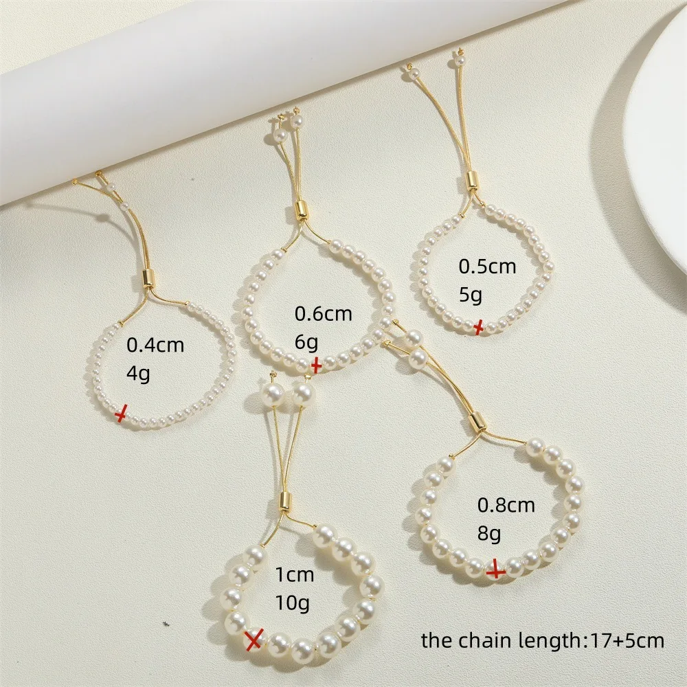 2024 Personalizada Manufacturer Wholesale Ins Fashion Adjustable Charm ABS Pearl Bead Bracelet For Women Daily Wear Jewelry