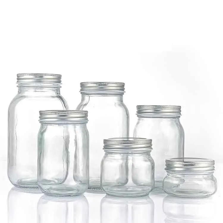 Factory Price 4oz 8oz 10oz 12oz 16oz 32oz Wide Mouth Glass Mason Jar For Jam Canning Food Storage