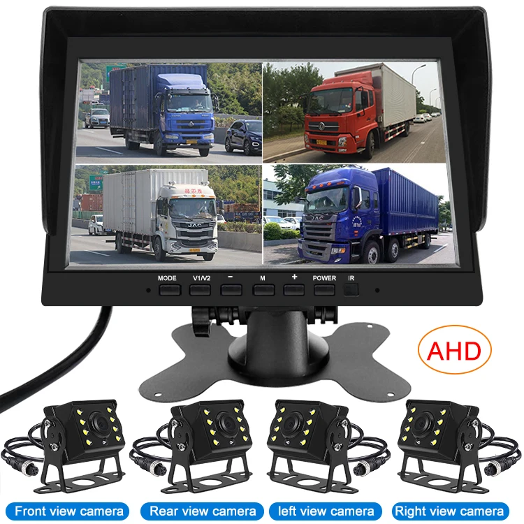 monitor 10 inch car 2 split 4 channel split screen monitor for car with AHD camera