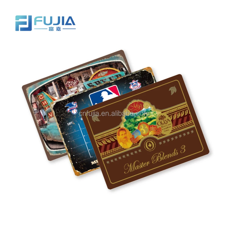 USA style custom gold color metal sign cigar advertising tin sign tinplate, metal plaque