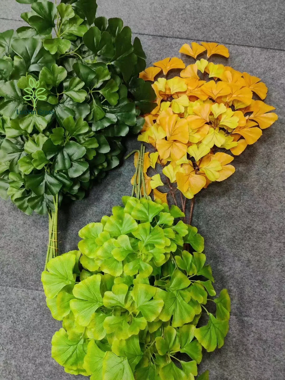 LY Artificial Ginkgo Leaves Stems Fall Leaf Spray Flower Arrangement for Vase Silk Autumn Leaves Stems Fall Decorations
