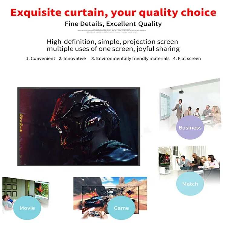 150inch Large Size Advertising Projection Film 3D Fast Folding Projector Screens for Shop Window