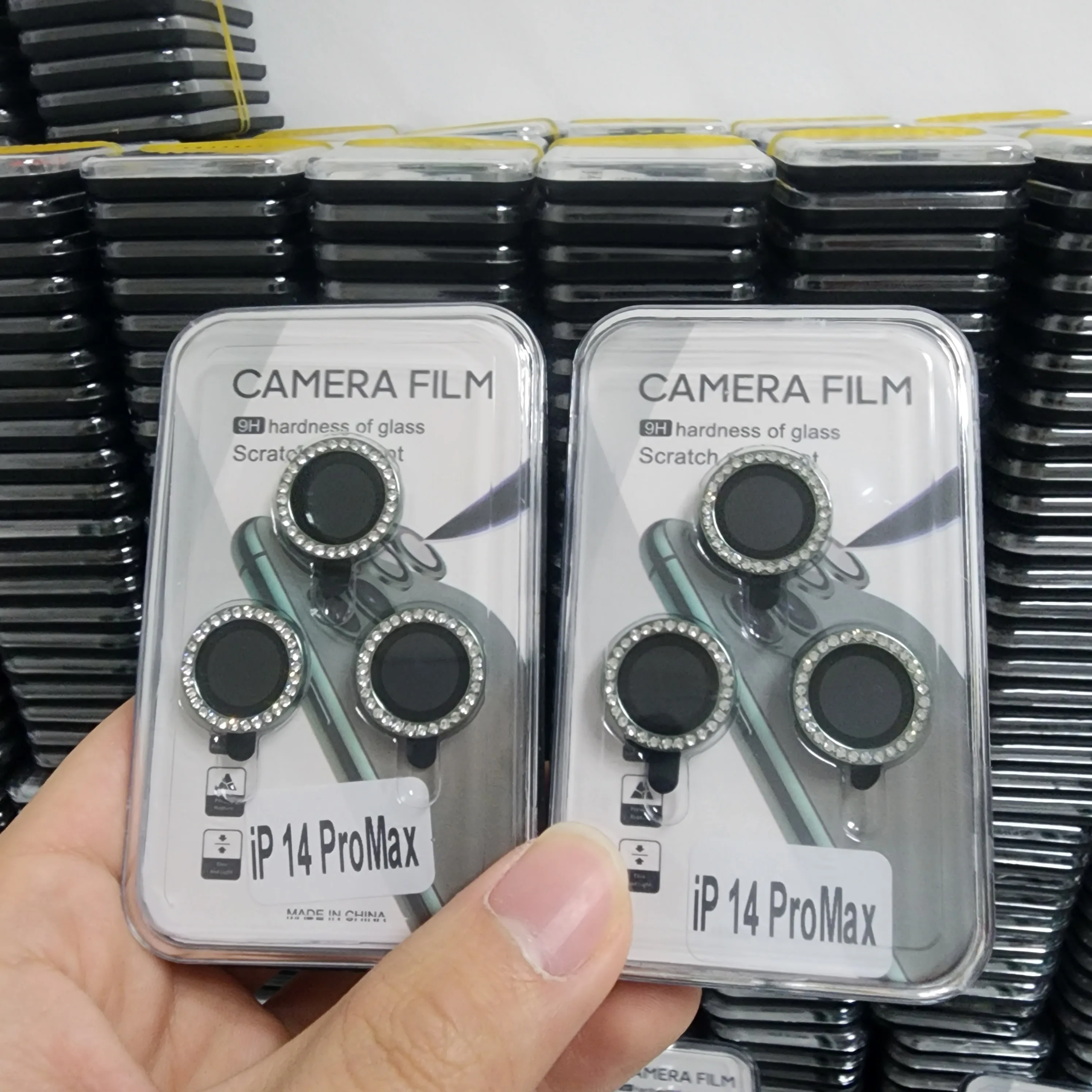 Anti Scratch Luminous iPhone camera lens neon screen protector film for iphone 15 14 13 pro max diamond camera lens protector