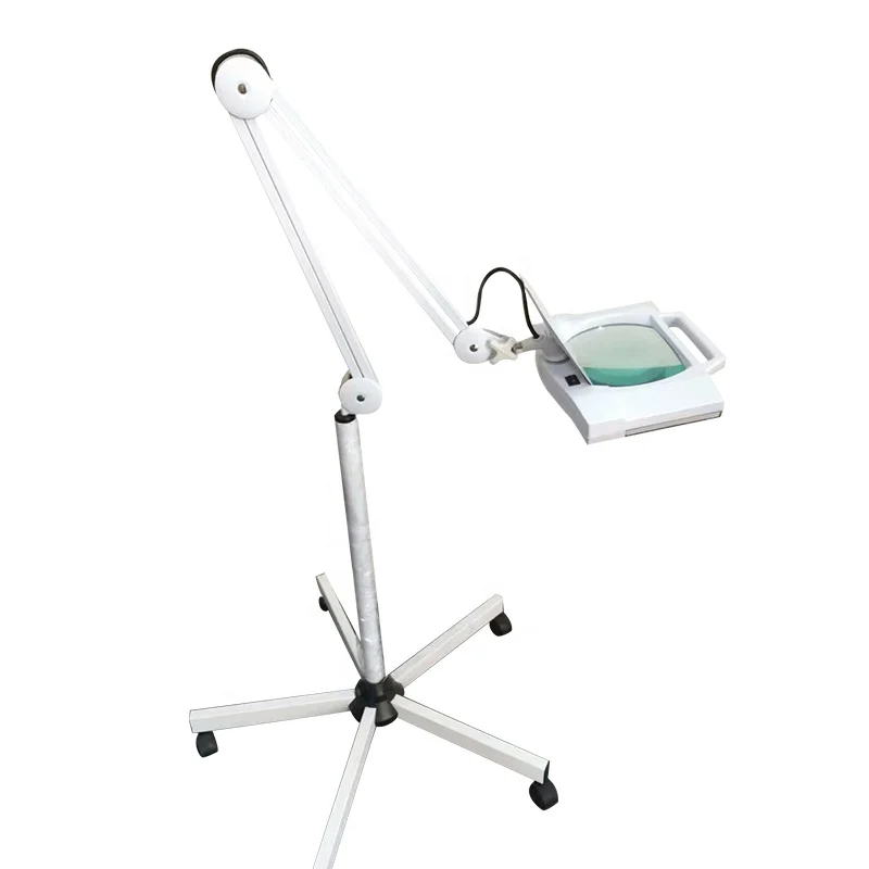 Wholesale Custom Square Cold Light Five Legged Pedestal Led Magnifier Glass Floor Lamp