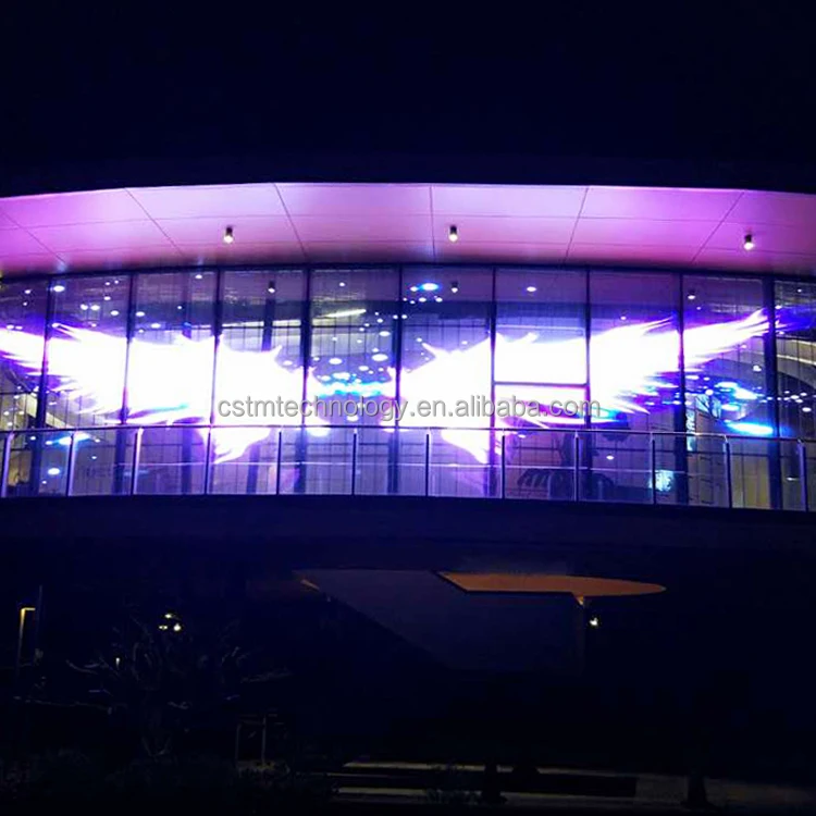 Arc LED Screen Exterior Advertising Glass Screen 3D Video Display Staircase LED al aire libre LED Glass Display Smart Glass