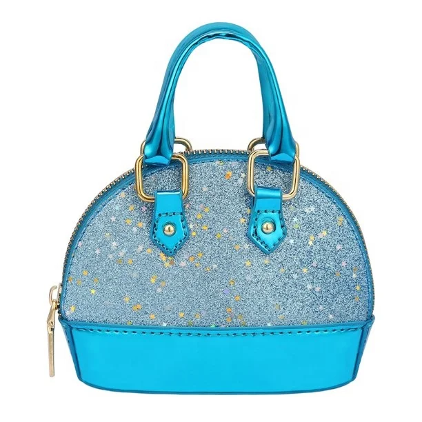 Y2K Tops Matching Glitter Shell Handbag Purse Princess Small Crossbody Dome Fashion Purse for Little Girls Women
