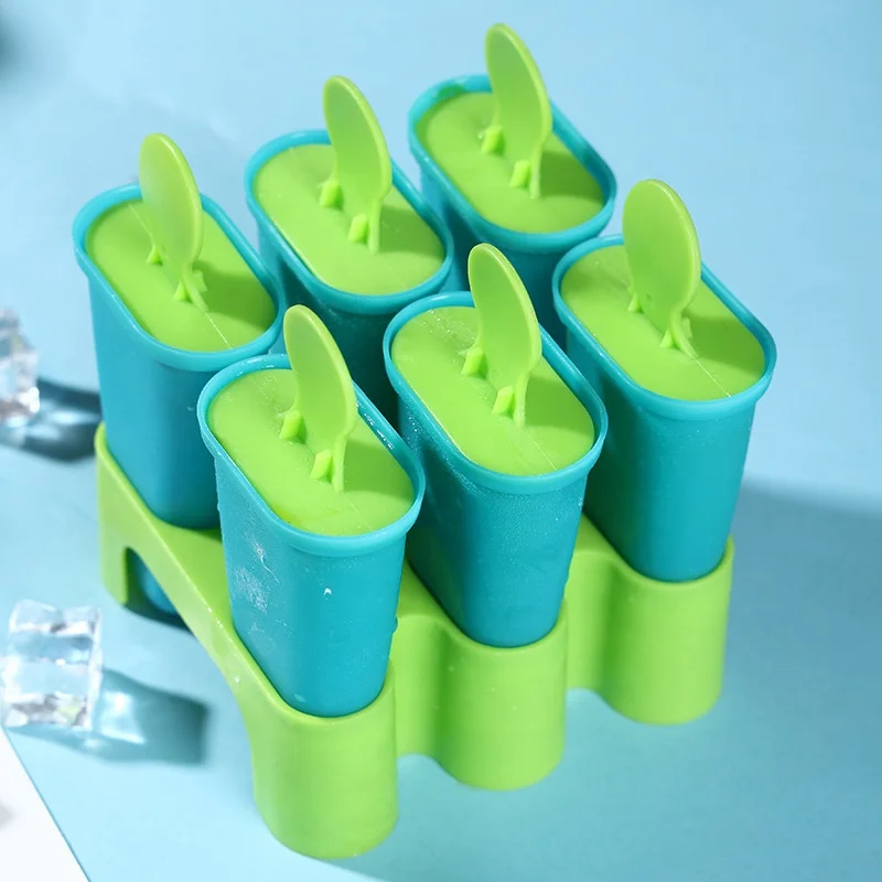 Homemade 6 grids ice cream mold with lid for DIY ice cream