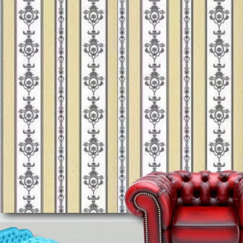UDK 0.45*10m Self Adhesive Damask Wallpaper Peel and Stick Luxury Wall Sticker for Home Interior Decor Factory Price