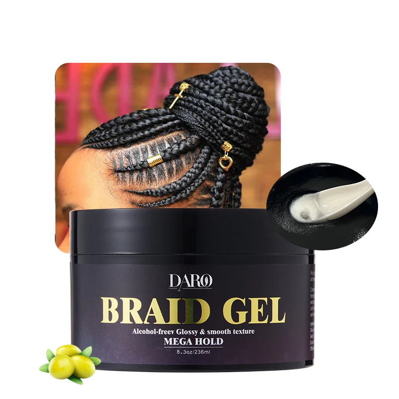 Braiding Gel OEM Private label organic strong hold neat braid gel shine and jam loc braiding gel