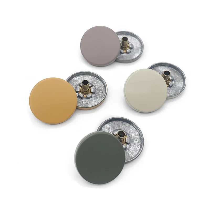 
Factory Sales high quality flat custom zinc alloy color Spray paint metal button snap for clothing 