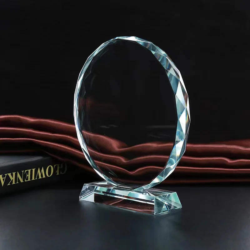 guangzhou cheap wholesale Personalized Blank Crystal Glass Medal China Trophy For Souvenir Events