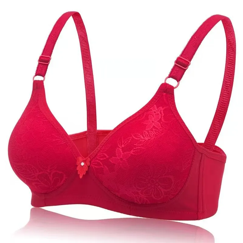 Cheaper price  Full Coverage 36 Bra Size Push Up Knitted Mature Gather Bra For Womenused clothes but new underwear