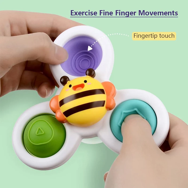 Amazon hot selling cartoon sucker fingertips turn music fidget sensory toys kids educational toys fidget toys set