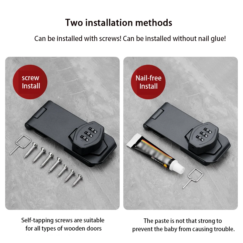 Alloy Metal Mailbox Post Cabinet Door Cam Lock Child Safety 3-Digit  Password  Push Latch Lock for Cabinet cam latch