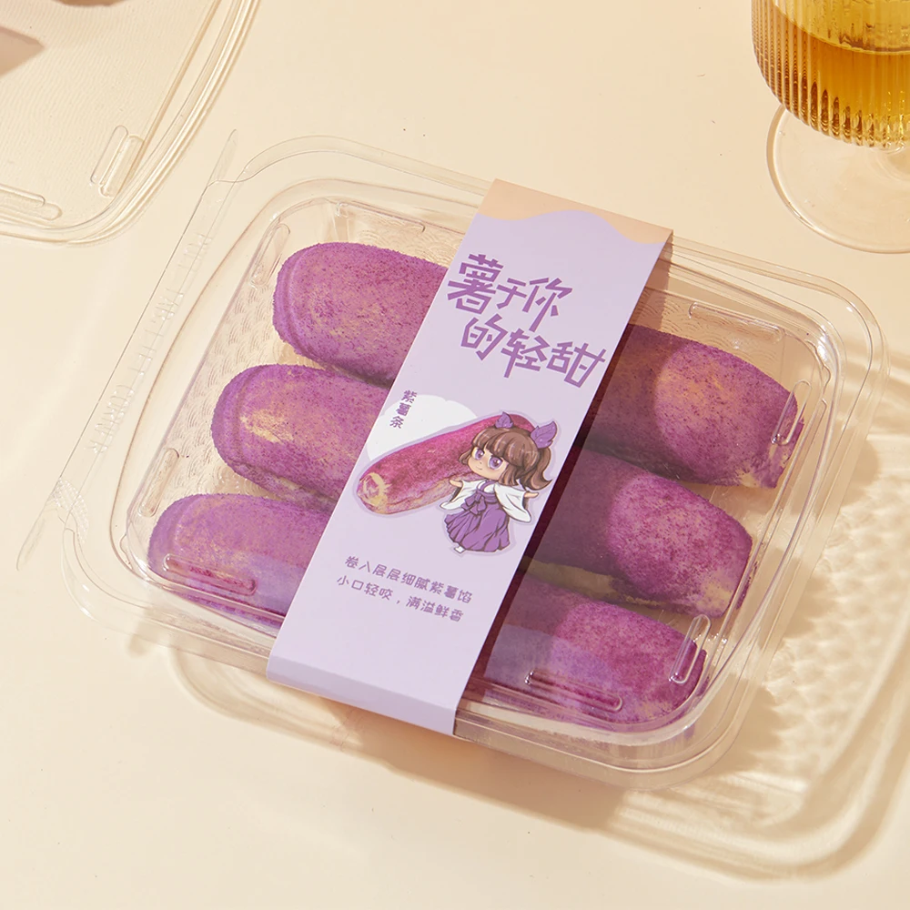 Wholesale food container portable takeaway salad transparent plastic packaging clamshell boxes with tear strip