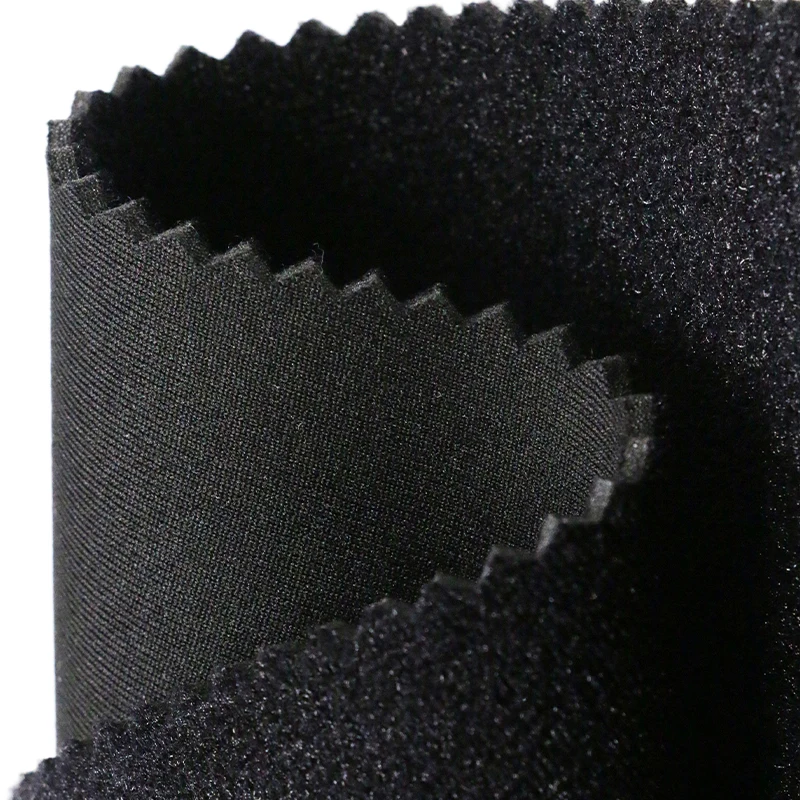 Custom breathable no smell without indentation black nylon OK cloth  PU foam laminated 100% polyester fabrics for protector
