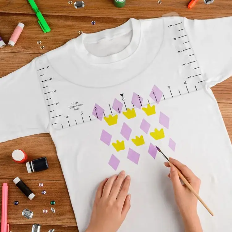 
PVC T-shirt Ruler Guide High-quality Lightweight Calibration Tool Precision Portable Shirt Alignment Tool Sewing Fixed Ruler 