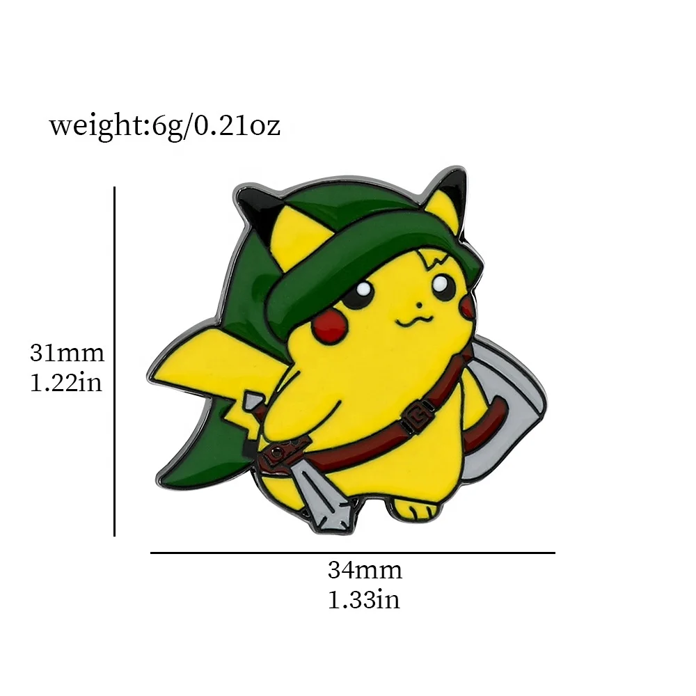 97 Designs Cute Anime Logo Badge Hat Brooch Cartoon Pokemoned Pikachu Eevee Gengar Metal Enamel Collar Brooch Pins