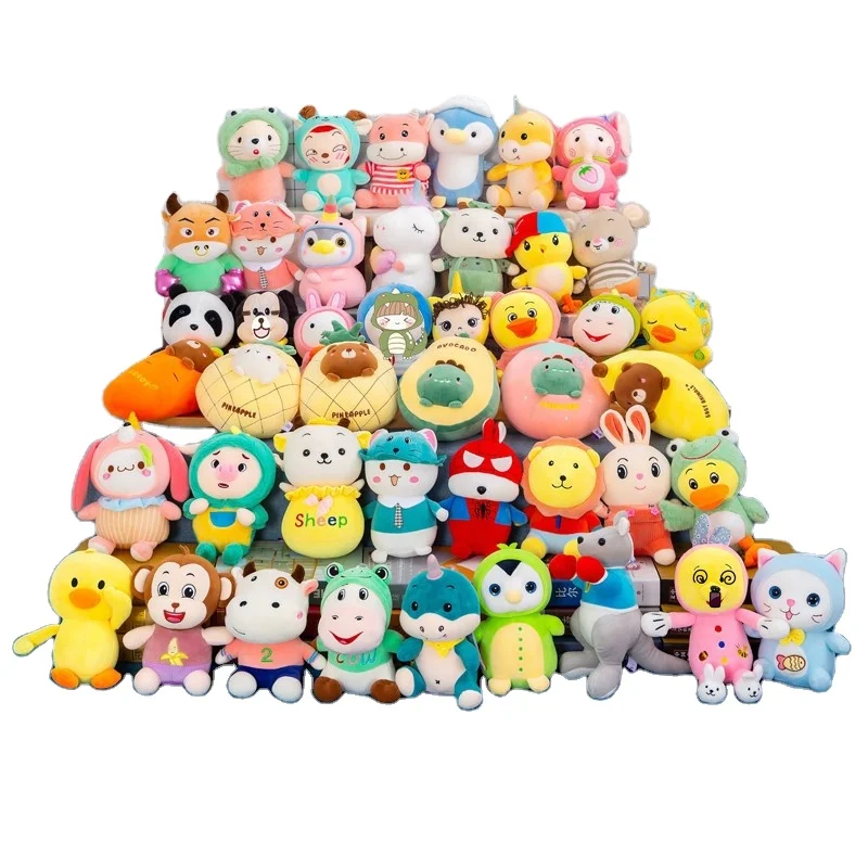 Wholesale 8 inch Creative Custom Animal Plush Wedding Gift Stuffing Toy Bulk Plush Toy For Claw Machine Crane plushies