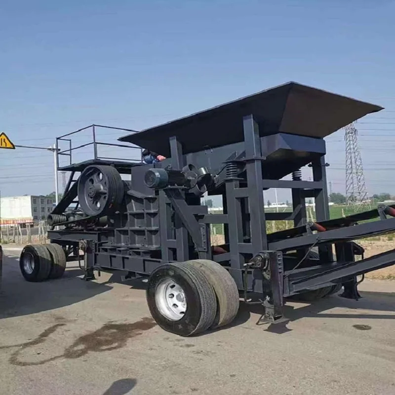 Hot Sale Complete Set Portable Mobile Crushing Plant 100-200t/H Tyre Type Mobile Jaw Crusher