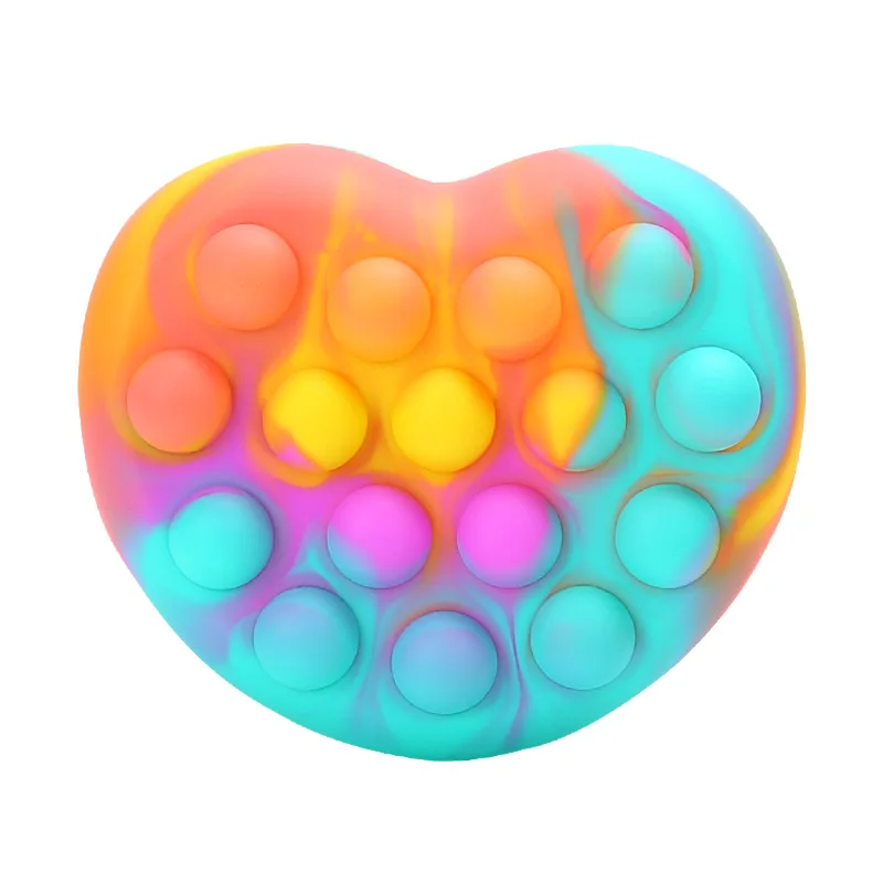 3d Heart-shaped Decompression Ball Fingertips To Vent Pressing Grip Ball Flying Saucer Bubble Ball