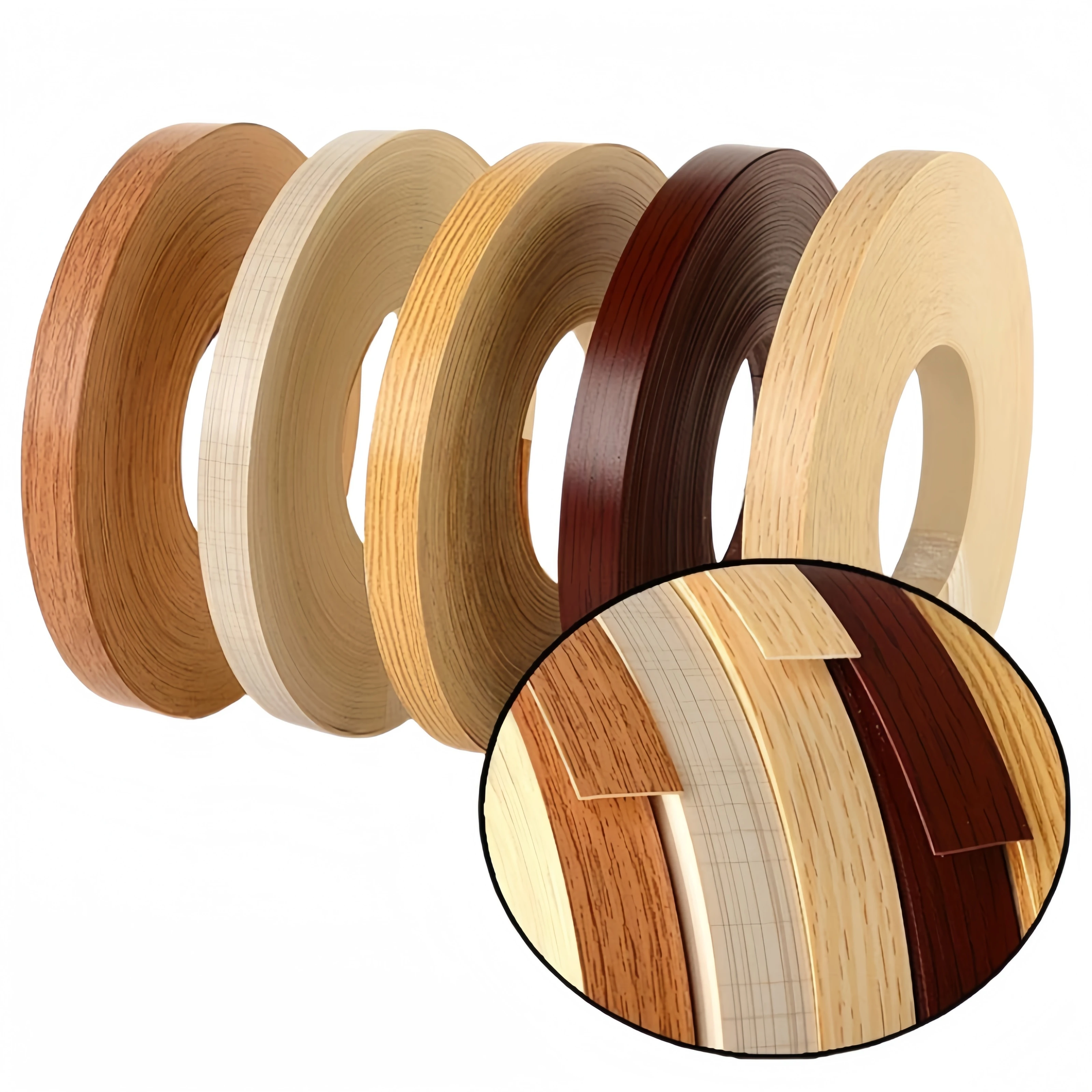 China beijing leading manufacture of 2*19mm wood grain color PVC edge banding for Office furniture tape