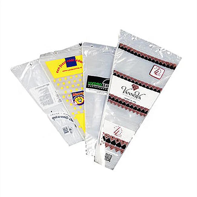 Оптовая продажа дизайнерские пластиковые рукава с принтом логотипа на заказ портативные экологически чистые цветами прозрачные одним