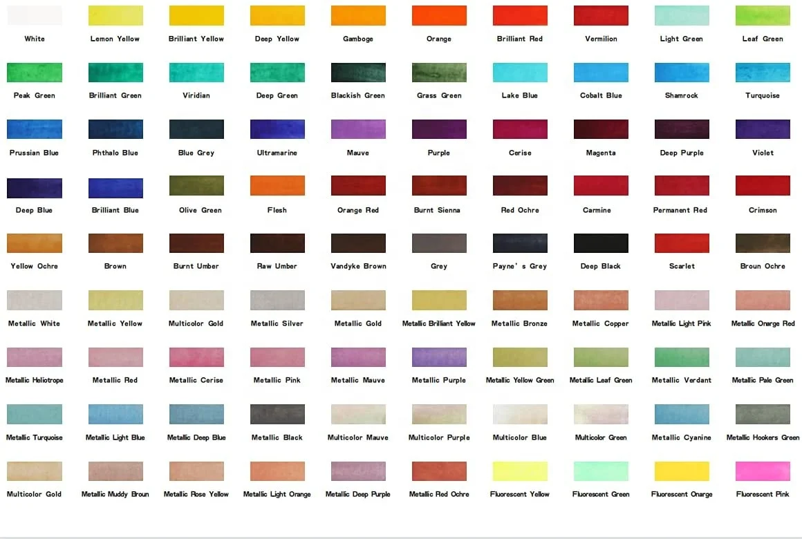 Прямые поставки, 90 цветов, однотонные акварельные наборы краски для студийной живописи