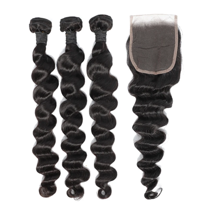 
Li&queen Hair Brazilian Loose Deep Wave Vigin Hair Weave 3 Bundles 300g Unprocessed Loose Deep Wave Virgin Human Hair 