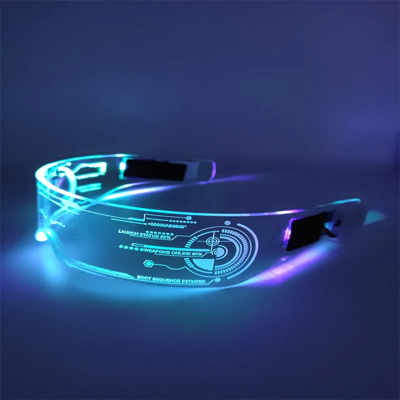 Новый дизайн индивидуальные светящиеся акриловые светодиодные очки для диджея вечеринки клуба