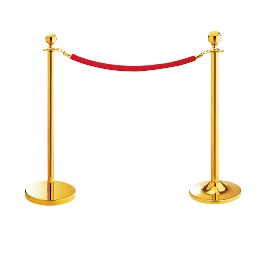 100cm Black Golden Stainless Steel Crowd Control Column for Event Barrier Post and Queue Line Display Use